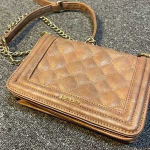 Bebe brown Quilted chain strap bag
